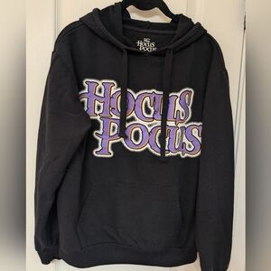 Disney 'Hocus Pocus' Black Pullover Hoodie with Purple Lettering